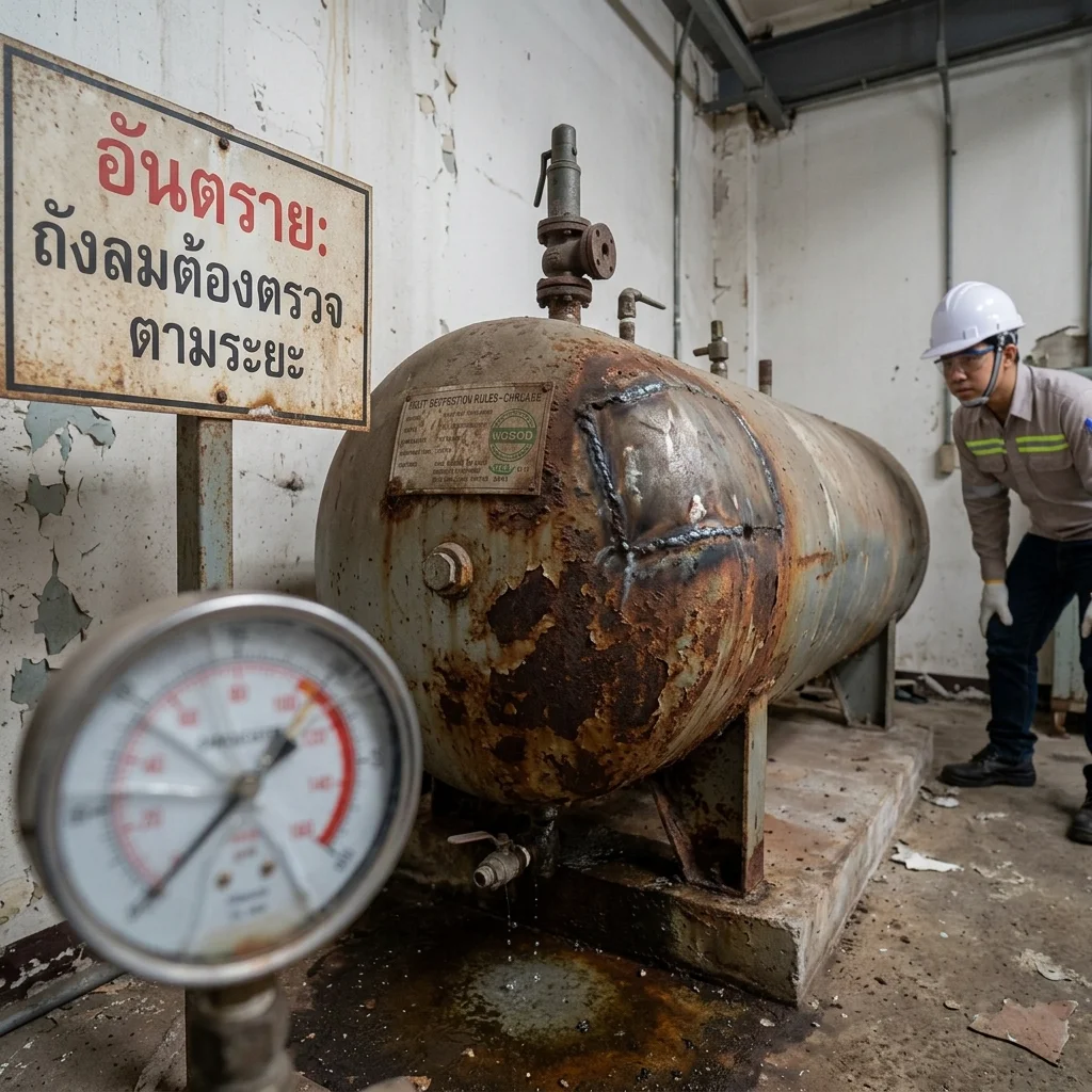 อันตรายจากถังลม (Air Receiver Tank) ที่ขาดการตรวจรับรองตามระยะเวลา