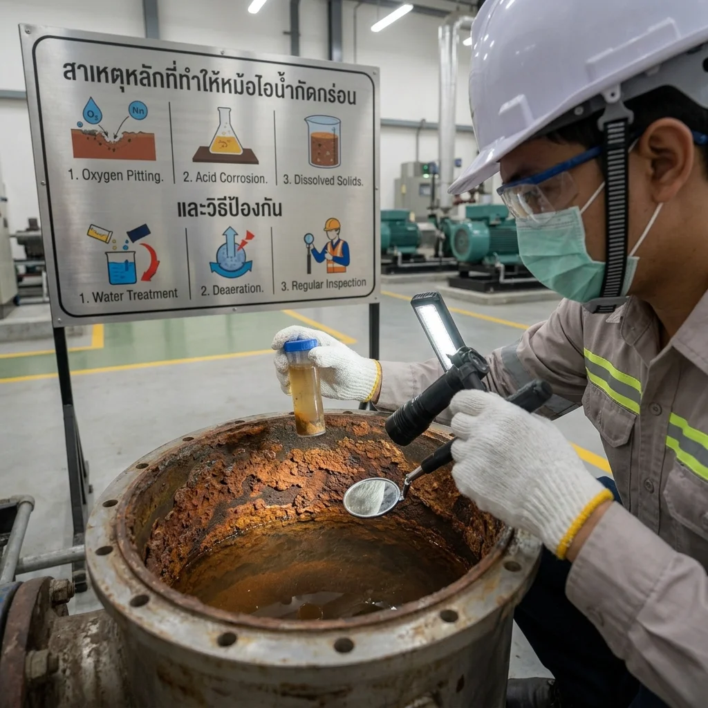 สาเหตุหลักที่ทำให้หม้อไอน้ำเกิดการกัดกร่อนและวิธีป้องกัน